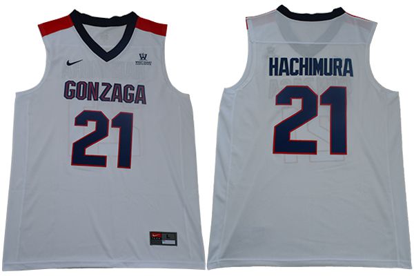 Men Gonzaga Bulldogs 21 Hachimura White Nike NCAA Jerseys